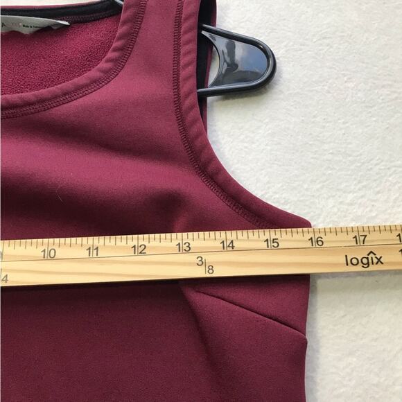 Athleta hot when you’re not cranberry red tank dress fleece lined floral hem xxs - Picture 5 of 9